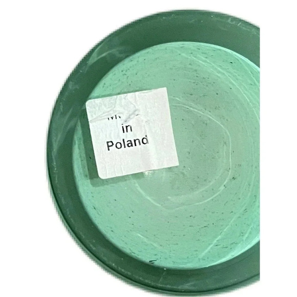 LIGHT Jade Mint Green Colored Art Glass Vase Made In Poland - Picture 5 of 7